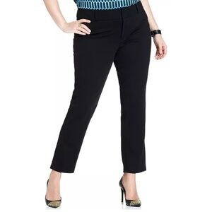 OLD MONEY Classic Black Pant Michael Kors Straight Leg sz4 gold logo **2 for 20*